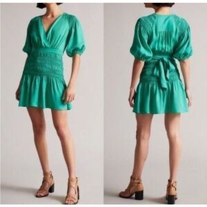 Ted Baker Taluna Vibrant Green Mini Dress Sz 1 NWT